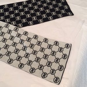 Michael Kors Black/ White reversible scarf.